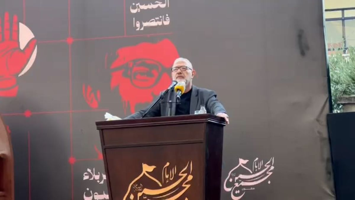 كلمة الوزير السابق وعضو المجلس السياسي في حزب الله محمود قماطي خلال المجلس العاشورائي الذي أُقيم في بلدة عنقون 29-6-2025