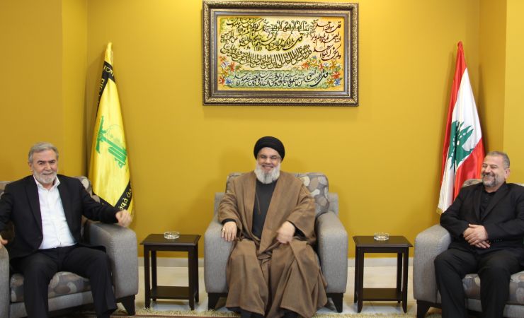 لقاء السيد حسن نصرالله الأستاذ زياد نخالة والشيخ صالح العاروري 02-09-2023